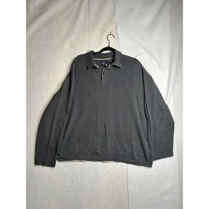 Nat Nast Luxury Originals Mens XL Gray Cotton Long Sleeve Polo Sweater NW94D